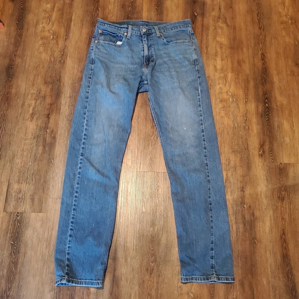 Levis 505 Jeans Mens 32x32 Blue Regular Straight Mid Rise Medium Wash‎ Denim B4